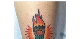 Torch tattoo on the left hand meaning