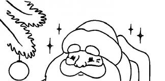 Download a drawing of Santa Claus for coloring