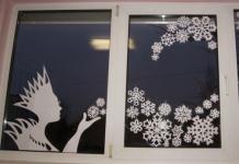 Decoration of windows and groups based on the fairy tale 