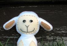 DIY Christmas toy sheep made of felt - master class and pattern